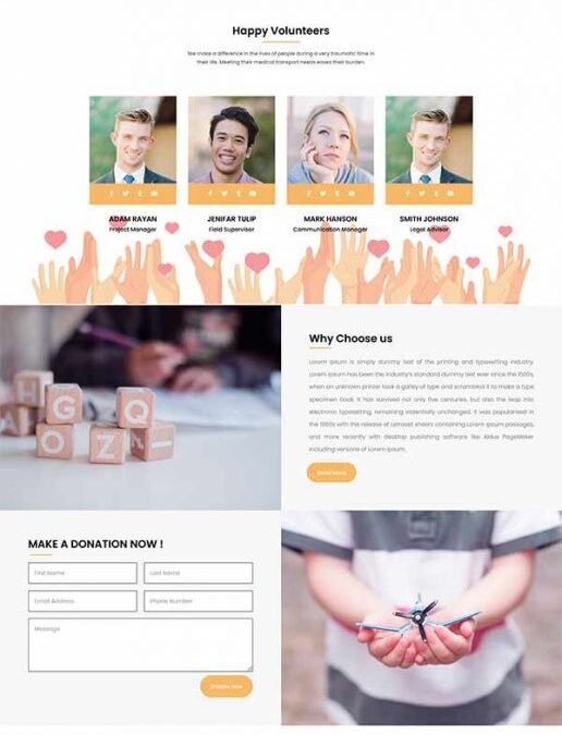 Divi Charity One Page Layout