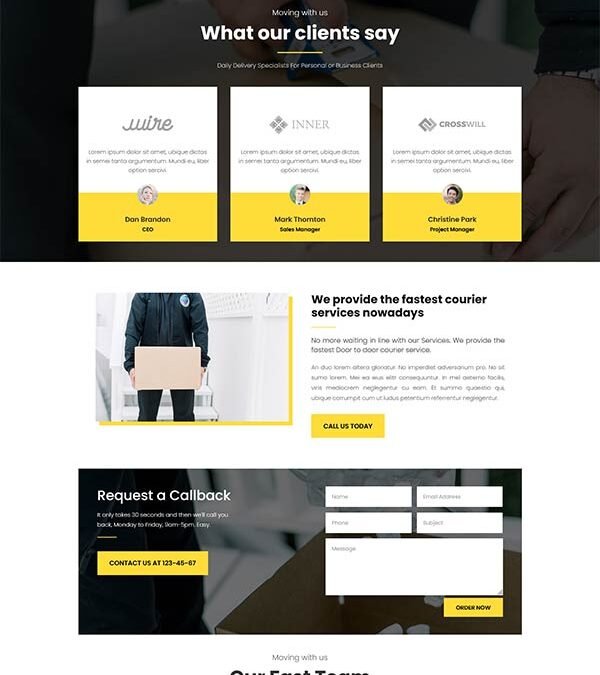 Divi Delivery Service Layout