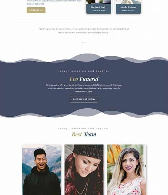 Divi Funeral Services Layout