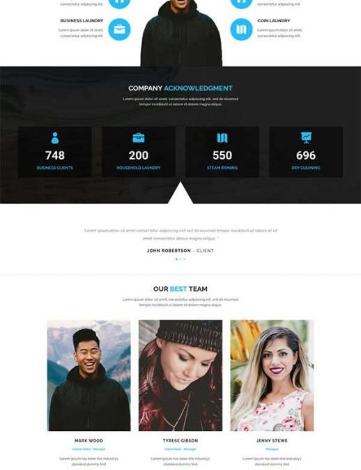 Divi Laundry Service Layout