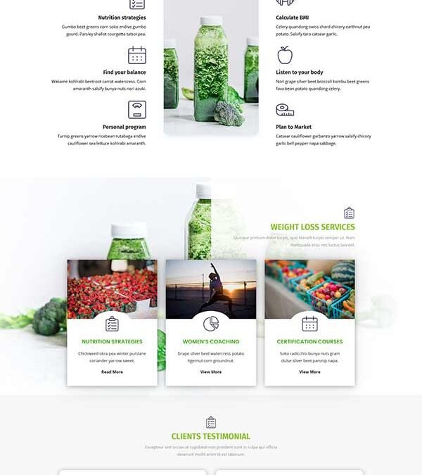 Divi Nutritionist Layout