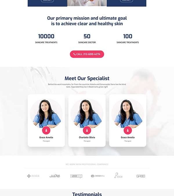 Divi Skin Care Layout